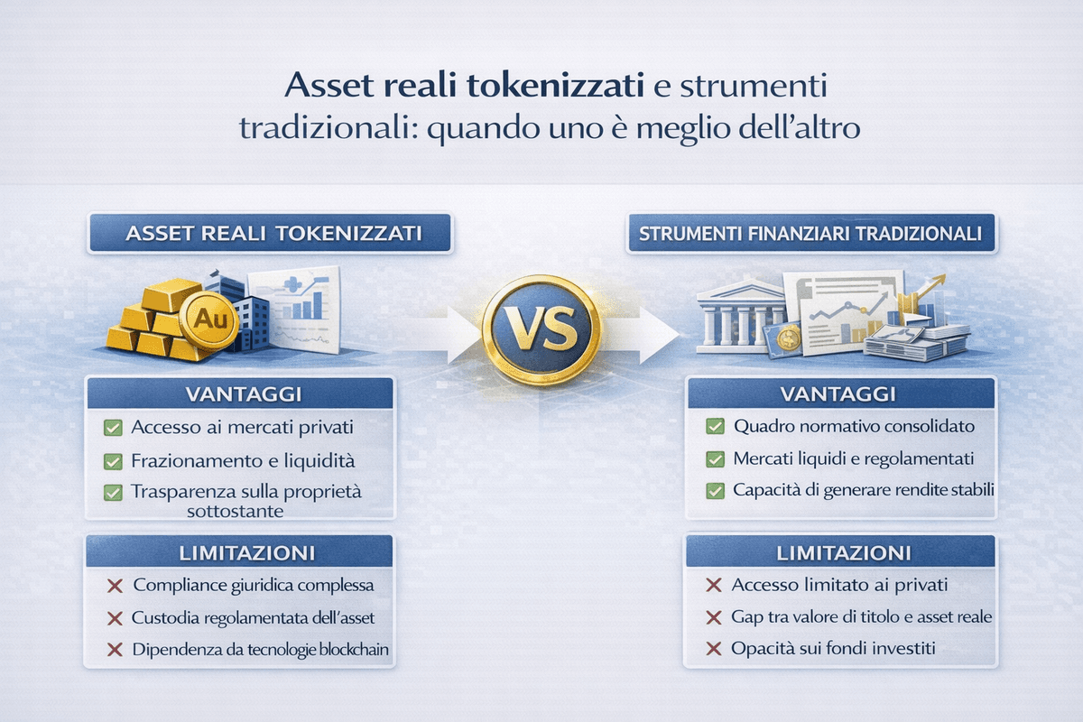 Asset reali tokenizzati e strumenti tradizionali: quando uno è meglio dell’altro