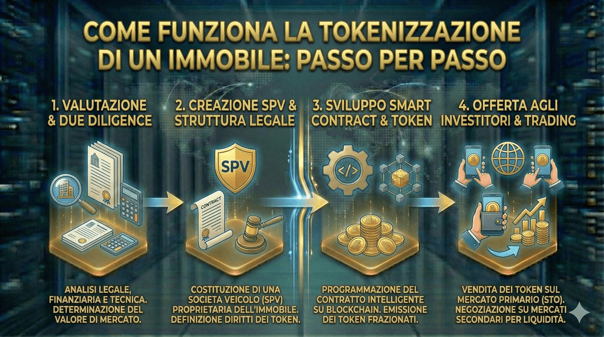 Come funziona la tokenizzazione di un immobile passo per passo