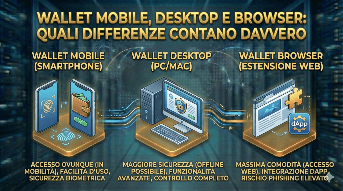 Wallet mobile, desktop e browser negli asset reali tokenizzati: cosa cambia davvero