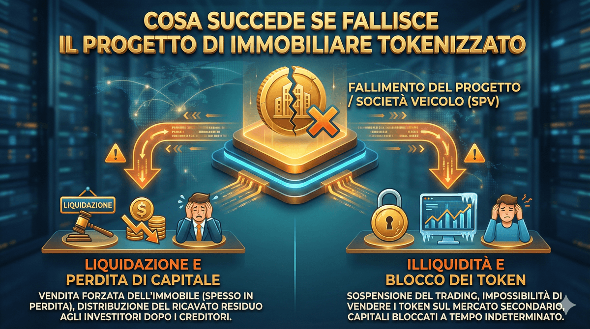 Fallimento progetto immobiliare tokenizzato: cosa succede ai tuoi diritti