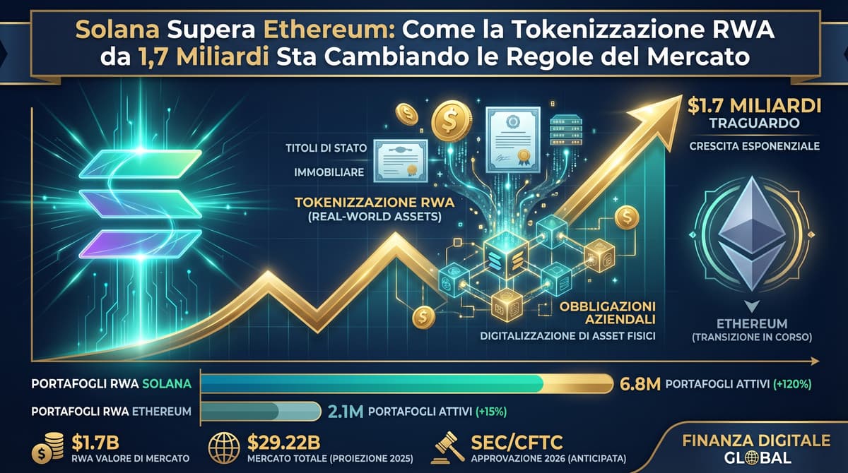 Solana Supera Ethereum: Come la Tokenizzazione RWA da 1,7 Miliardi Sta Cambiando le Regole del Mercato