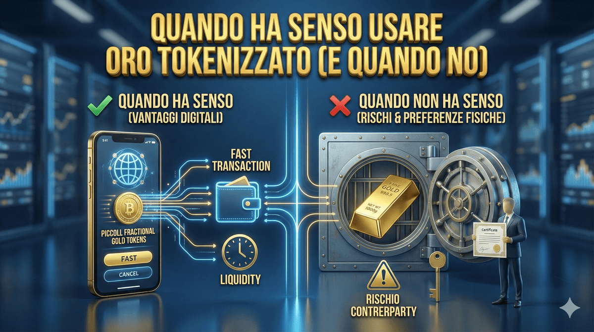 Oro tokenizzato: vantaggi, limiti e quando utilizzarlo davvero