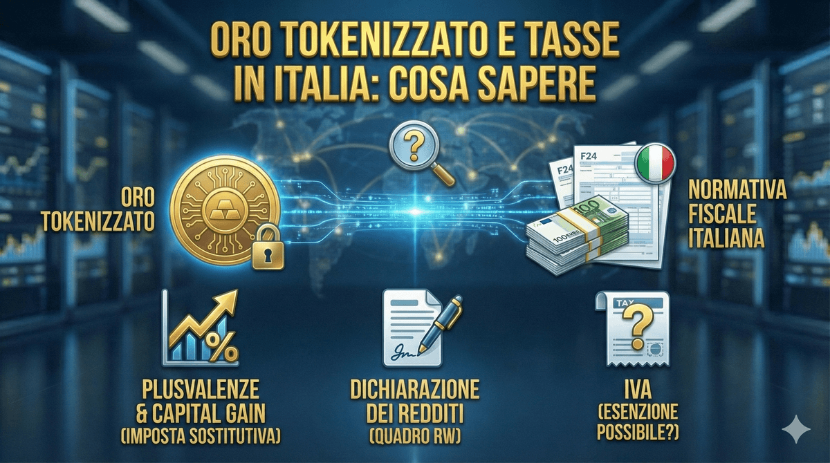 Oro tokenizzato e tasse in Italia: quanto si paga davvero