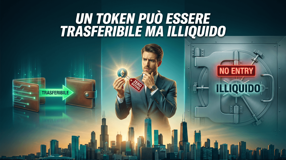 Perché un token può essere trasferibile ma illiquido nella tokenizzazione (caso reale)