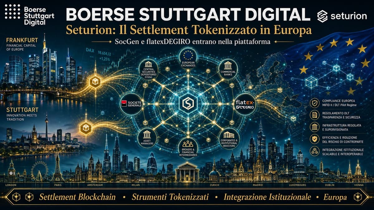 Boerse Stuttgart accelera sulla tokenizzazione: SocGen e flatexDEGIRO entrano nella piattaforma Seturion