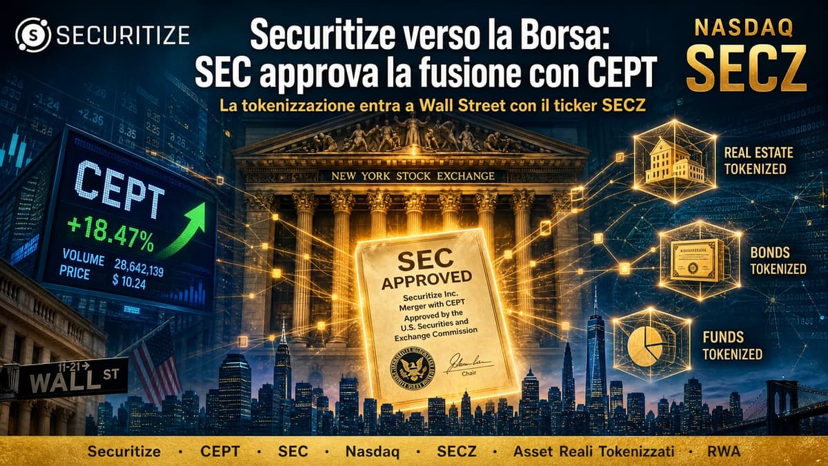 Securitize sempre più vicina alla Borsa: la SEC approva la registrazione della fusione con CEPT