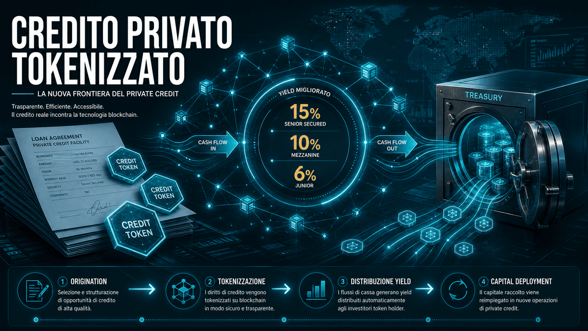 Credito privato tokenizzato: cos'è, come funziona, rendimenti e rischi