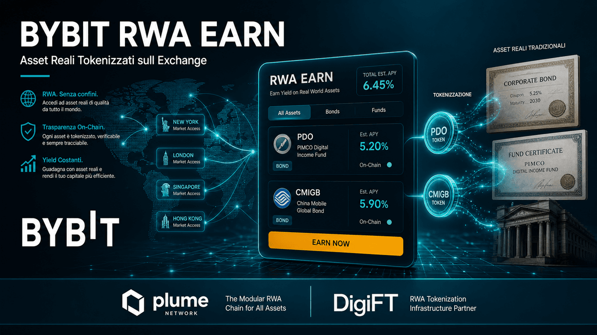 Bybit lancia RWA Earn: uno dei primi sistemi Earn basati su asset reali tokenizzati