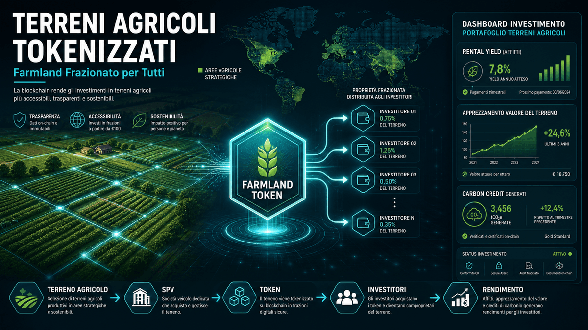 Terreni agricoli tokenizzati: cosa sono, come funzionano e perché potrebbero cambiare il mercato immobiliare agricolo