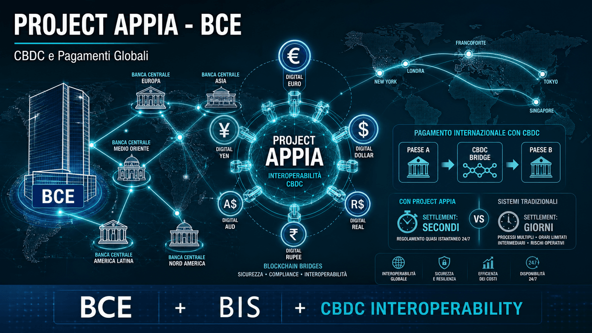 Project Appia della BCE: cos'è e come funziona il progetto che collega le valute digitali delle banche centrali