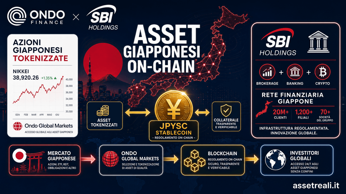 Ondo e SBI tokenizzano gli asset giapponesi: arriva anche JPYSC