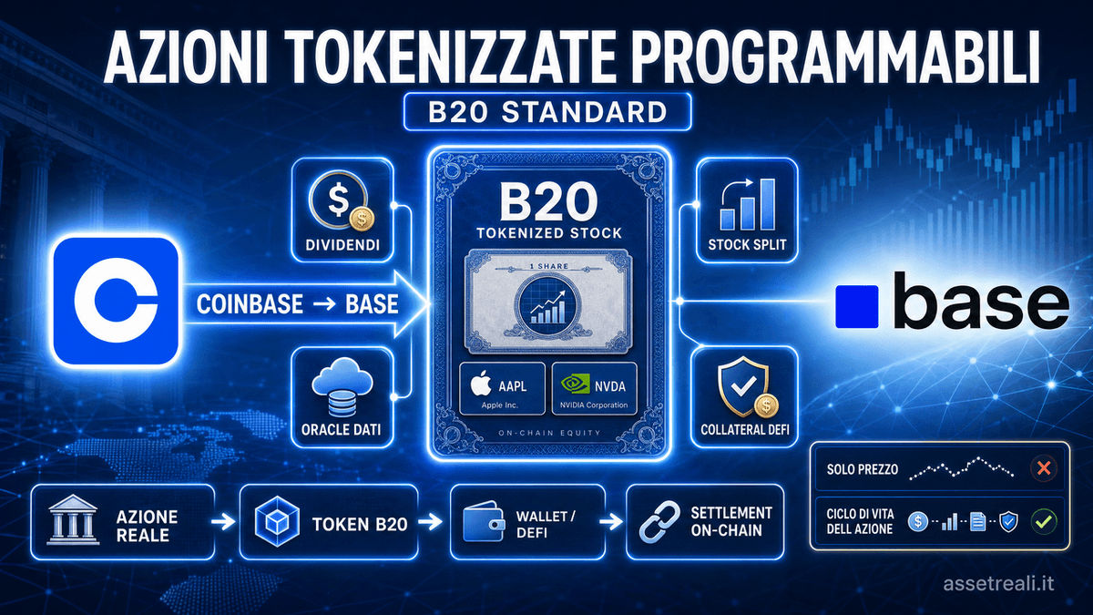 Coinbase e B20: azioni tokenizzate su Base