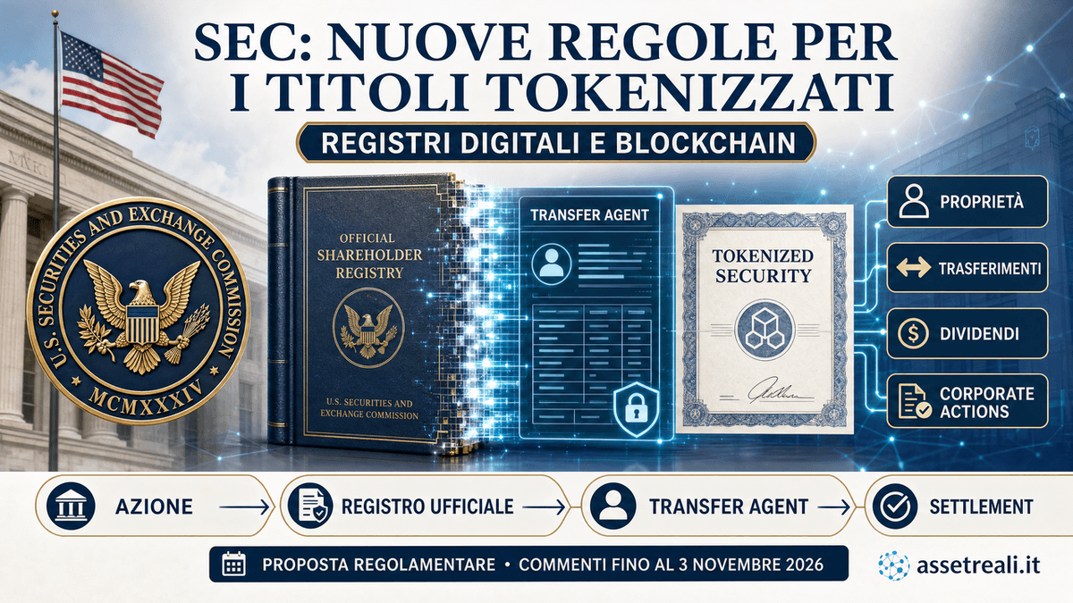 La SEC aggiorna i transfer agent: i titoli tokenizzati entrano nelle regole