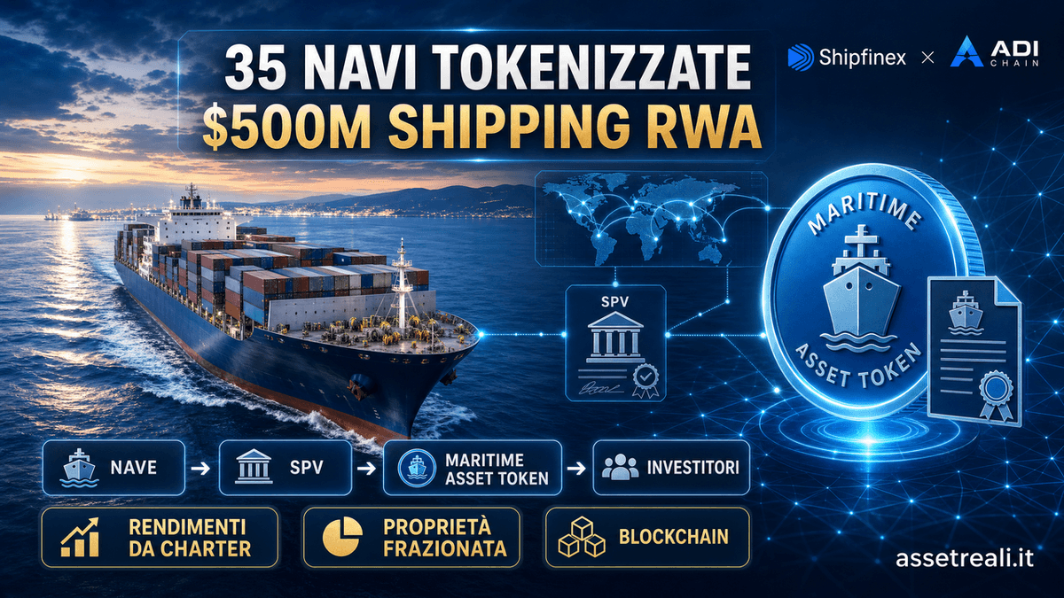 Shipfinex tokenizza 35 navi: il shipping entra nel mondo RWA