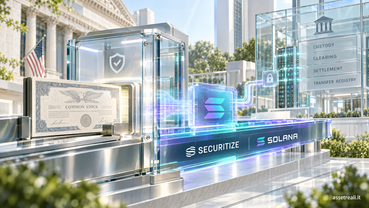 Securitize porta 12 azioni USA su Solana: non solo replica del prezzo