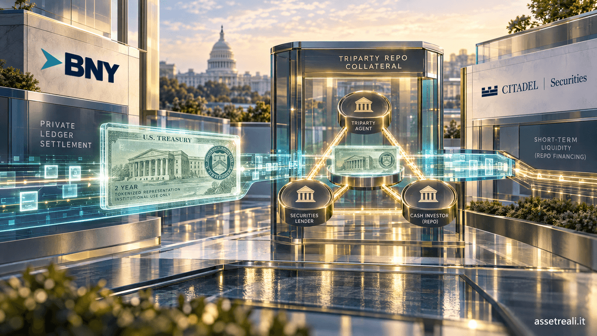 BNY e Citadel Securities: Treasury USA tokenizzato utilizzato come garanzia in un repo